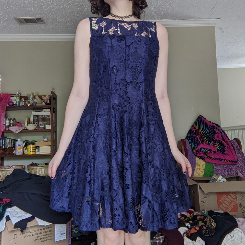 Dark Blue Ryan Michelle Semi Formal Dress